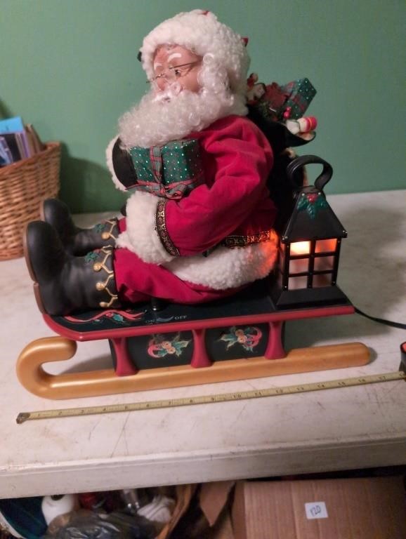 Santa on sled w lantern