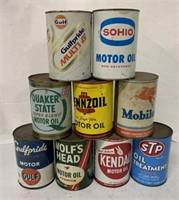 9 full qt. motor oil and oil treatment cans