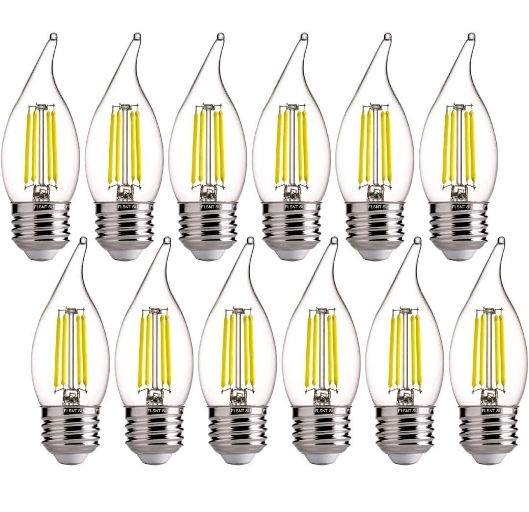 FLSNT LED Chandelier Edison Bulbs 2 sets