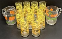 Wheat Screenprint Glass Tumblers & Pitchers