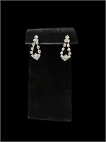 Platinum Diamond Dangle Drop Earrings