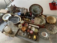 Large assortment of decorator items & glass