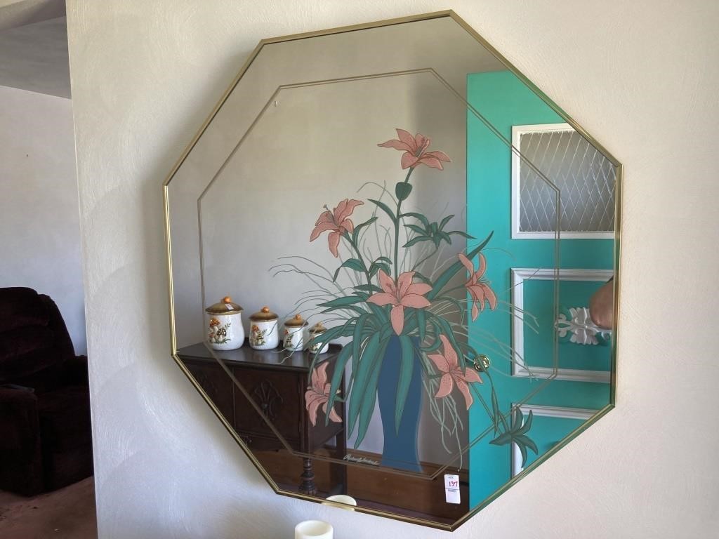 Octagon mirror Richard Sandoval artist floral