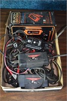 4 battery charger/maintainers, operating; as is
