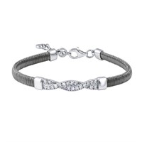 Sterling Silver Twisted Crystal Bracelet