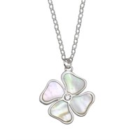 Sterling Silver MOP Clover Style Necklace