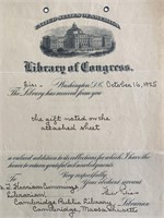 1925 Library Of Congress Letter