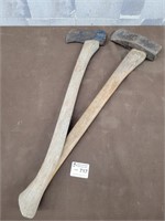 Wood splitting axe and log splitter