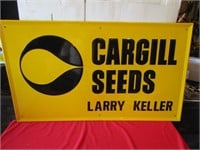 27" X47" SST EMBOSSED CARGILL SEEDS LARRY KELLER