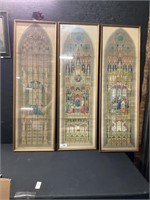 3 Stained Glass Style Master Drawing Prints.