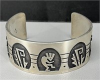 Silver Don Lucas Hopi Kokopelli bracelet