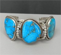 Large men’s Navajo Turquoise Sterling Silver cuff