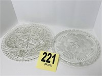 (2) Glass Platters