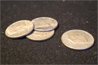 Lot of 4 Kennedy Silver Half Dollars