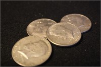 Lot of 4 Kennedy Silver Half Dollars