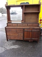 Solid Wood Dresser with Mirror