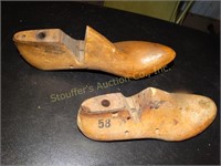 2 wood shoe molds