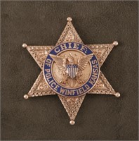 Gold, Chief of Police Badge, Winfield, Kansas