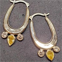 Certified 14K  Rare Fancy Diamond(0.55ct) Earrings