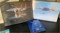 W - 3 PIECES MILITARY AIRCRAFT FRAMED PRINTS (A45)