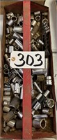 Metal Tool Box Tray w Sockets