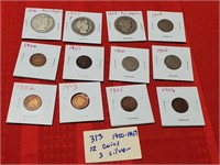 12 Victorian era coins 1900-1907 barber silver etc
