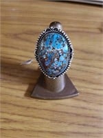 Turquoise size 7 ring German silver new