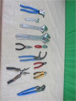 Crecent wrenches, pliers, fecing pliers