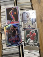 BOX LOT OF 1500 plus NEWER SPORTS CARDS