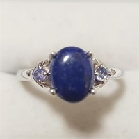 $100 Silver Lapis Lazuli Tanzanite Ring