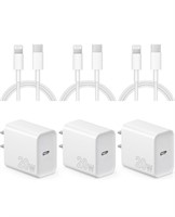 New iPhone Fast Charger 3-Pack Super Charger 6FT