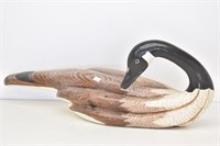 Huge Hand Carved Solid Wood Goose Hand Painted