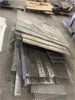PALLET OF DIAMOND PLATE AND STEEL GRATE