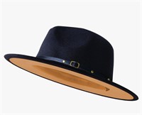 Wide Brim Fedora Hat For Women men two tone