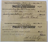 Hollywood Hal Roach Signed Cheques