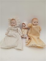 Biquest Joint Baby Doll & 2 Porcelain Dolls