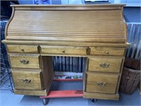 Beautiful Wooden Roll Top Desk