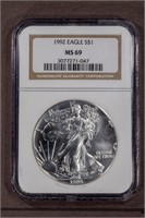 1992 $1 NGC MS69 Silver Eagle