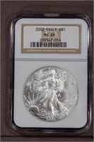 2002 $1 NGC MS69 Silver Eagle