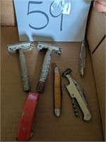 Vintage Razors and Pocket Knife Lot