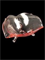 Pink Depression Glass 3-Footed Candy Dish
