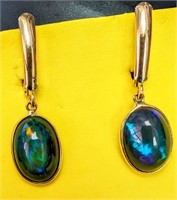 $1630 10K  Black Opal (Smoked)(4.8ct) Earrings