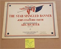 1937 Pre WW2 sheet music Star Spangled Banner