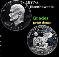 Proof 1977-s Eisenhower Dollar $1 Grades GEM++ Pro