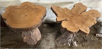 2 handmade wooden tables