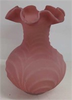 Fenton Art Glass Pink Satin Custard Ruffled