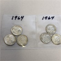 SILVER Roosevelt Dime Lot x 6 1964