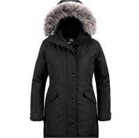 (3XL - black) Wantdo Women's Long Puffer Winter