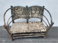 Primitive Rustic Hickory Settee