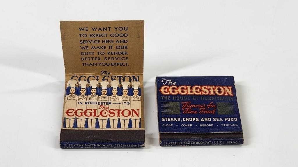 2) THE EGGLESTON ADV. FEATURE MATCHBOOK